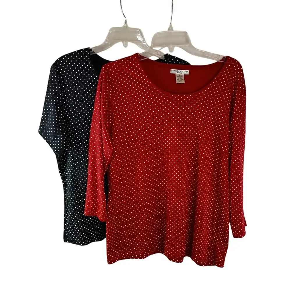 Rebecca Malone Women Summer Tops BUNDLE DEAL Shirts Blouses 1XL Polyester Cotton